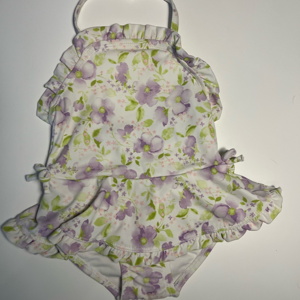 Gymboree White and Purple Baby Swimsuit
